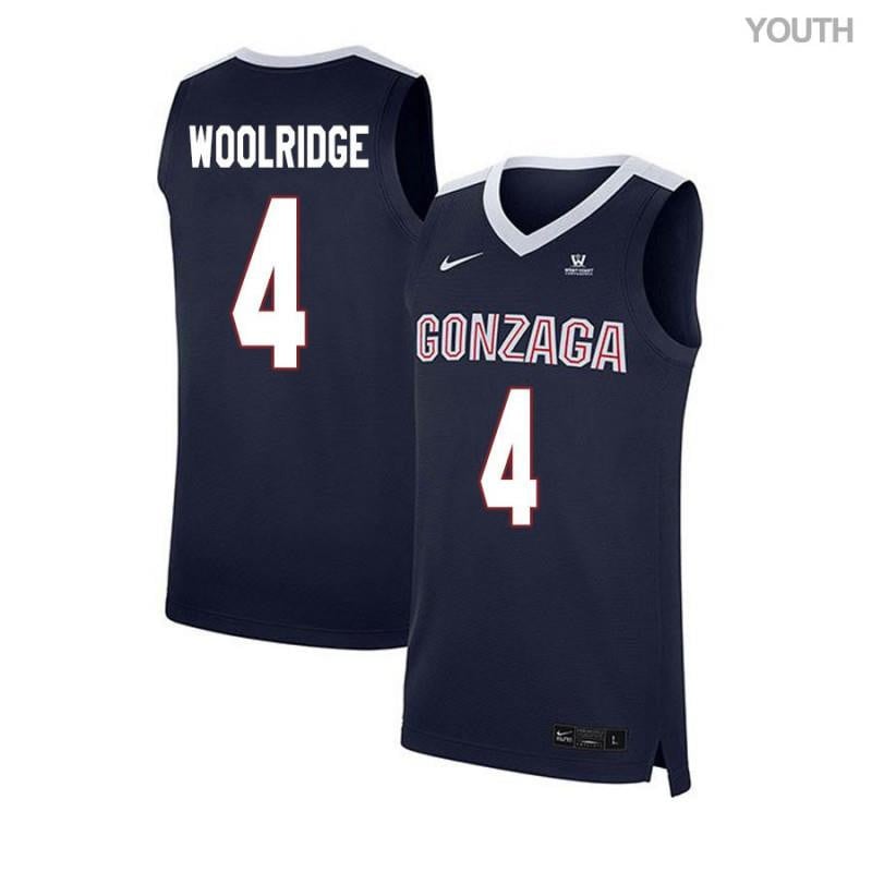 4 Ryan Woolridge Navy Elite Gonzaga Bulldogs NCAA Jersey Youth