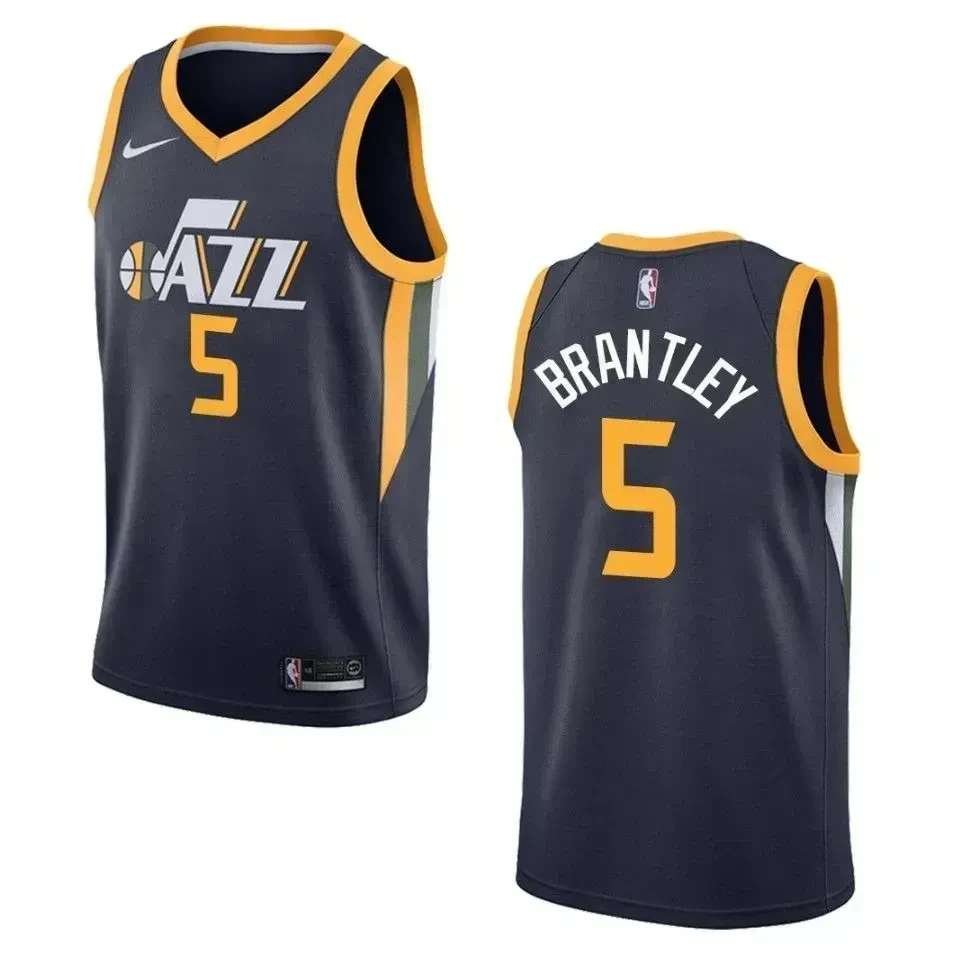 Utah Jazz 5 Jarrell Brantley Icon Swingman Navy NBA Jersey Men's