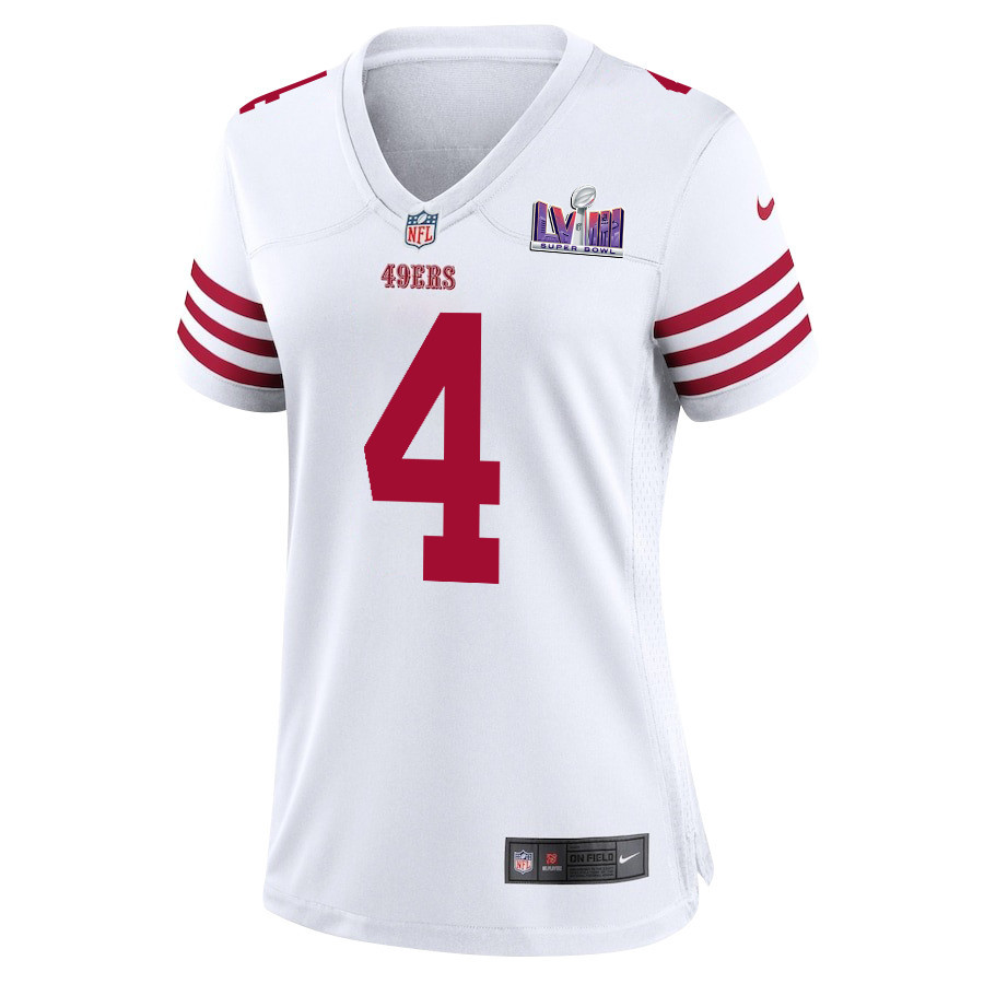 Jake Moody 4 San Francisco 49ers Super Bowl LVIII Patch Game White NFL Jersey Women's