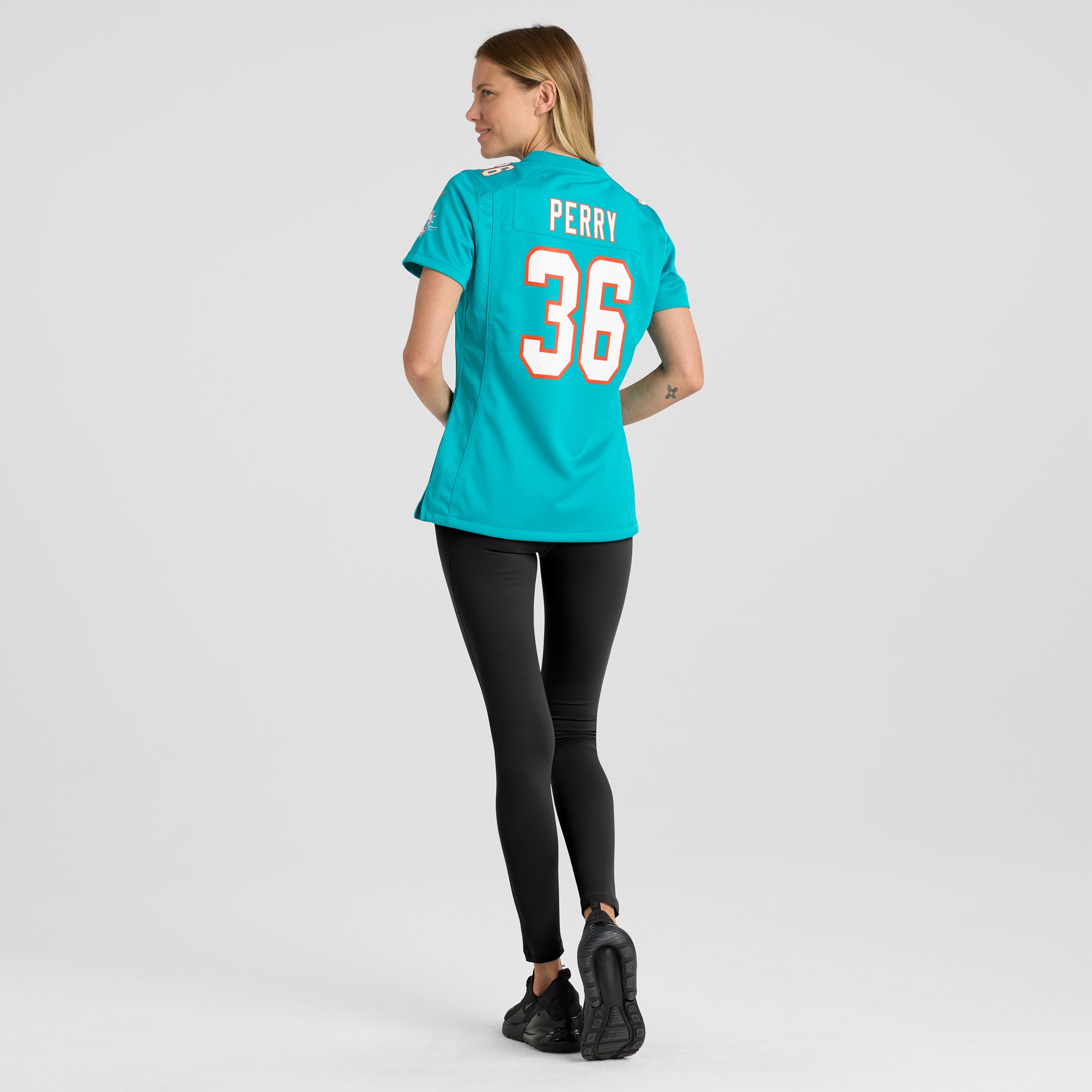 Miami Dolphins Jamal Perry Aqua Home Game Player NFL Jersey Women's