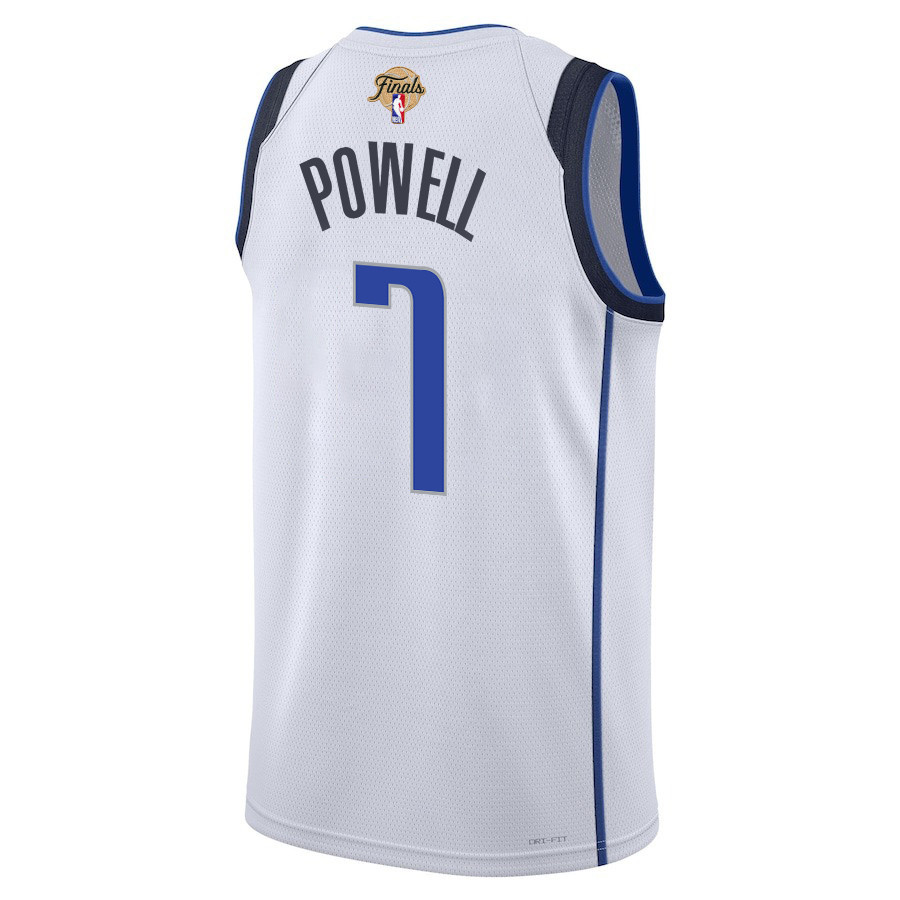 Dwight Powell 7 Dallas Mavericks 2024 FINALS PATCH Swingman Association Editio White NBA Jersey Men's