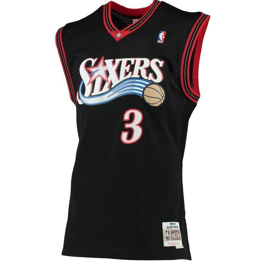 Allen Iverson Philadelphia 76ers Mitchell Ness 2000-01 Hardwood Classics Swingman Black NBA Jersey Men's