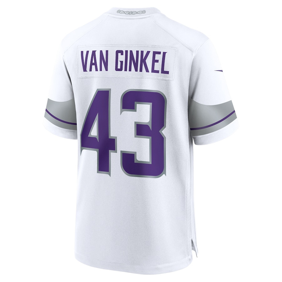 Andrew Van Ginkel 43 Minnesota Vikings Alternate Game White NFL Jersey Men's