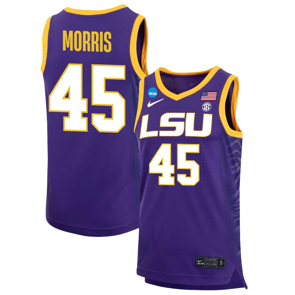 Alexis Morris 45 LSU Tigers 2023 Purple NCAA Jersey Men's