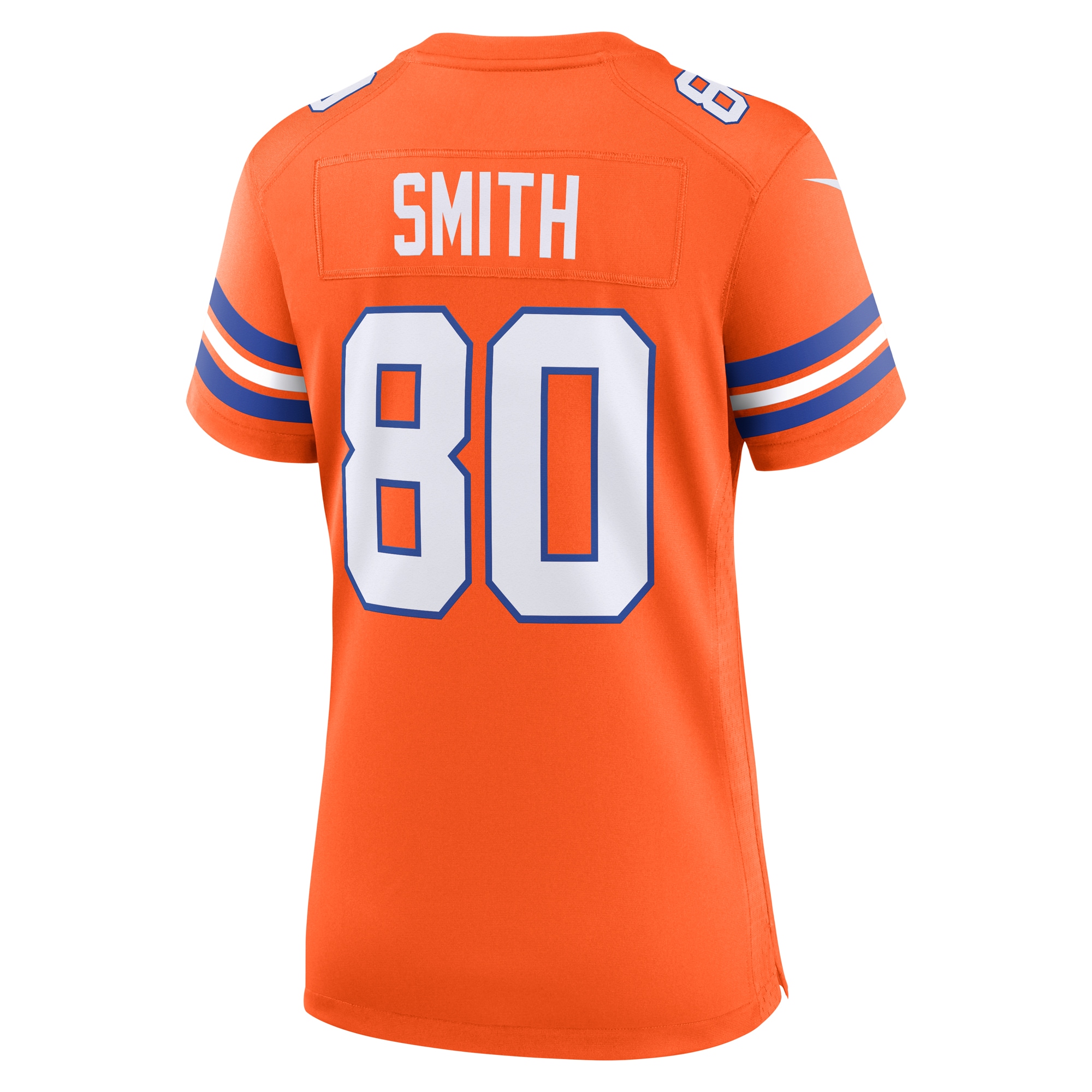 Denver Broncos Rod Smith Orange Mile High Collection 1977 Throwback Retired Player Game NFL Jersey Women's