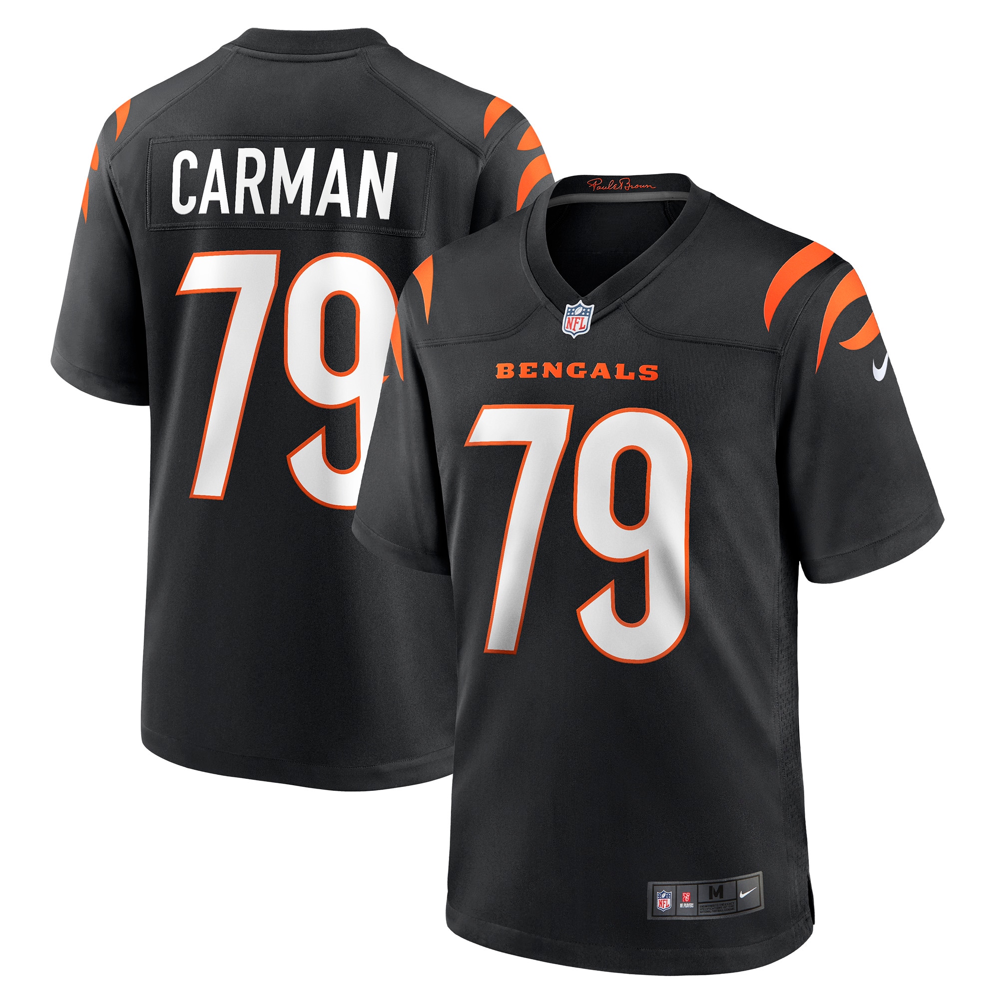 Cincinnati Bengals Jackson Carman Black Game NFL Jersey Men's