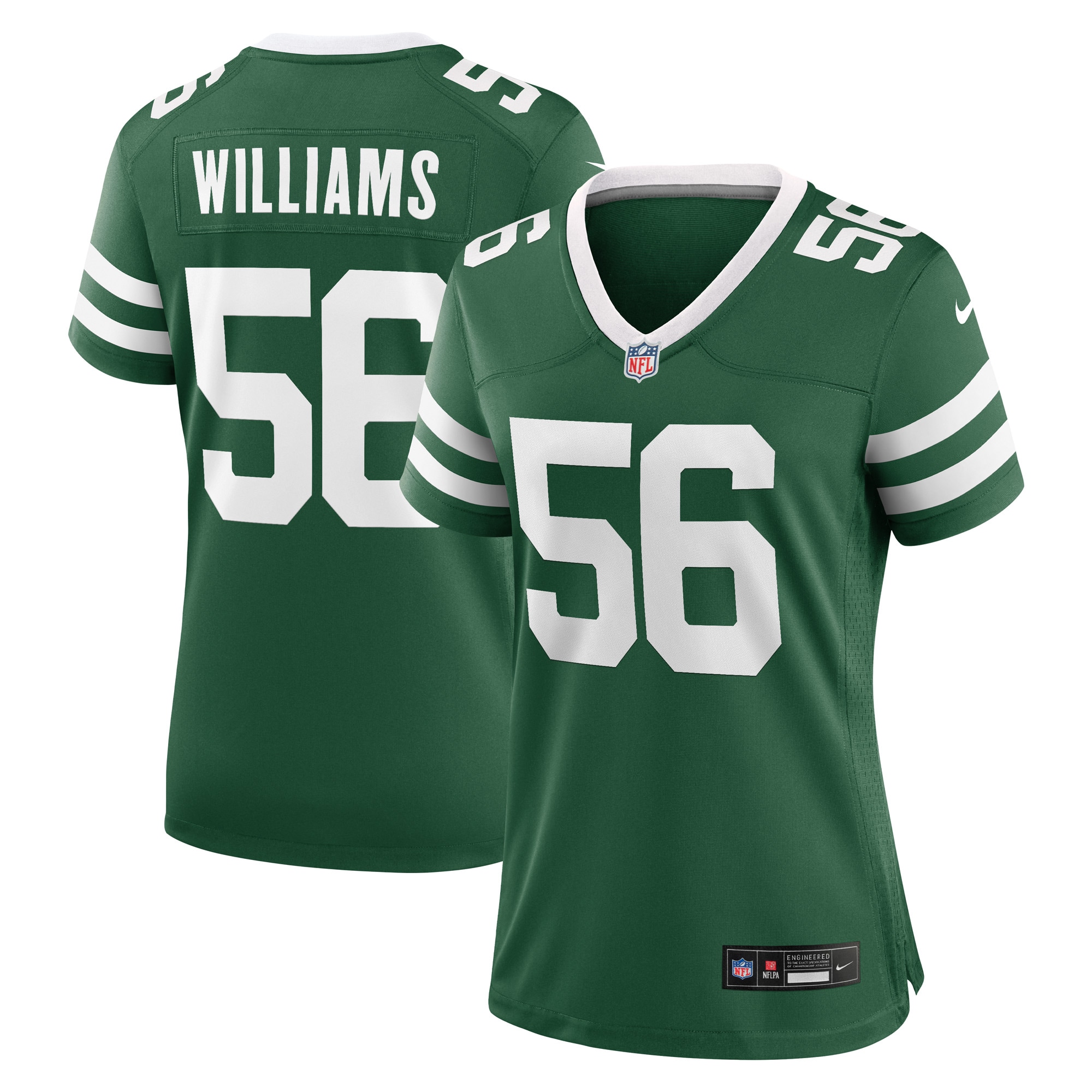 New York Jets Legacy Quincy Williams Green Game Player NFL Jersey Women's