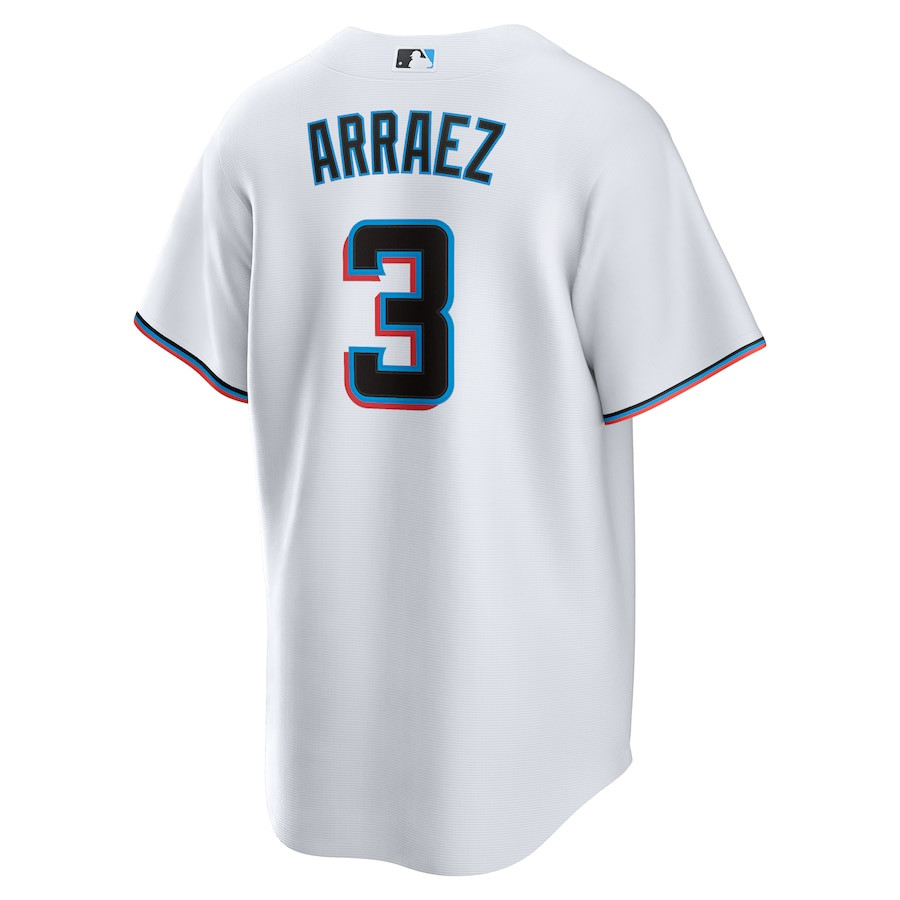 Luis Arraez 3 Miami Marlins Home White MLB Jersey Men's