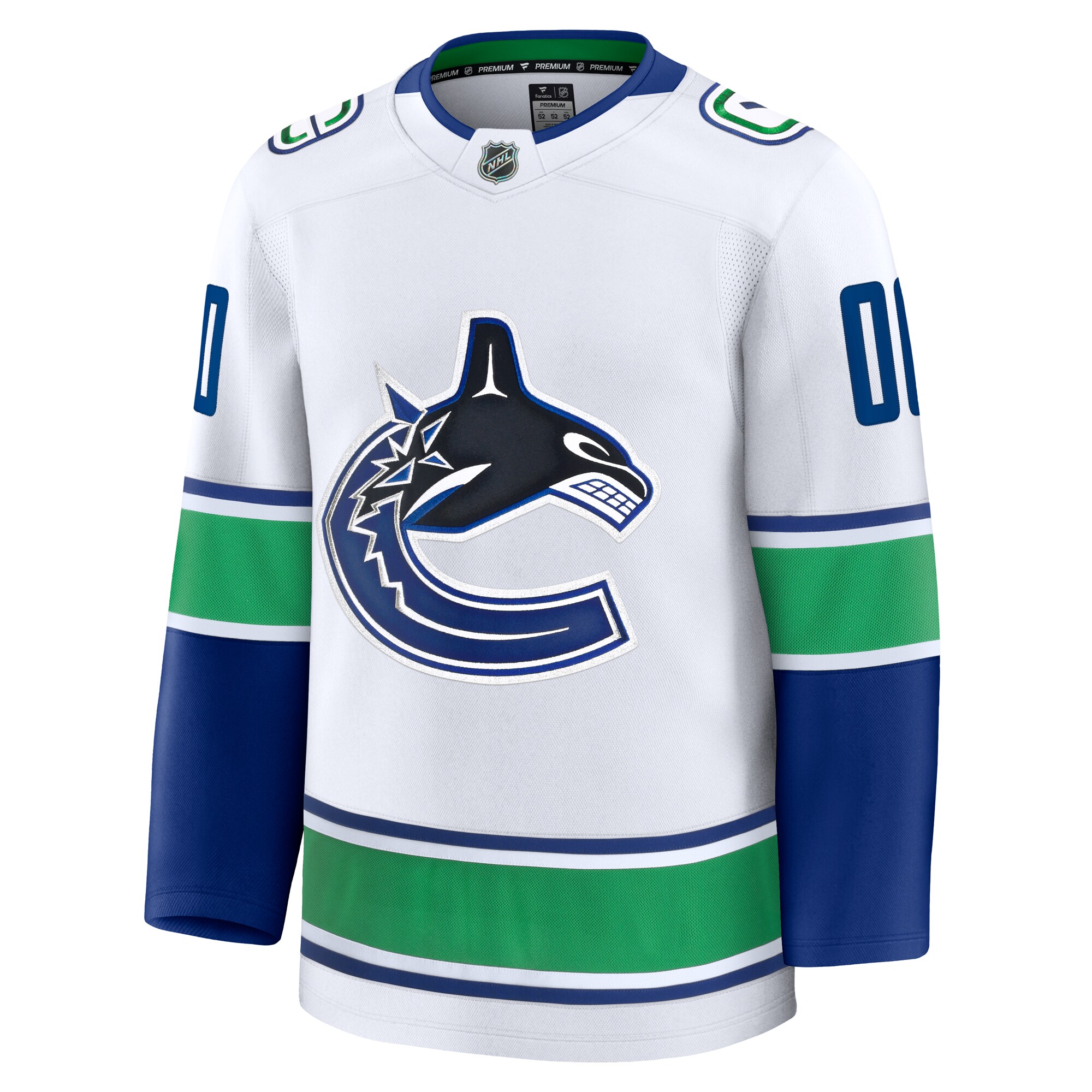 Vancouver Canucks White Away Premium Custom NHL Jersey Men's
