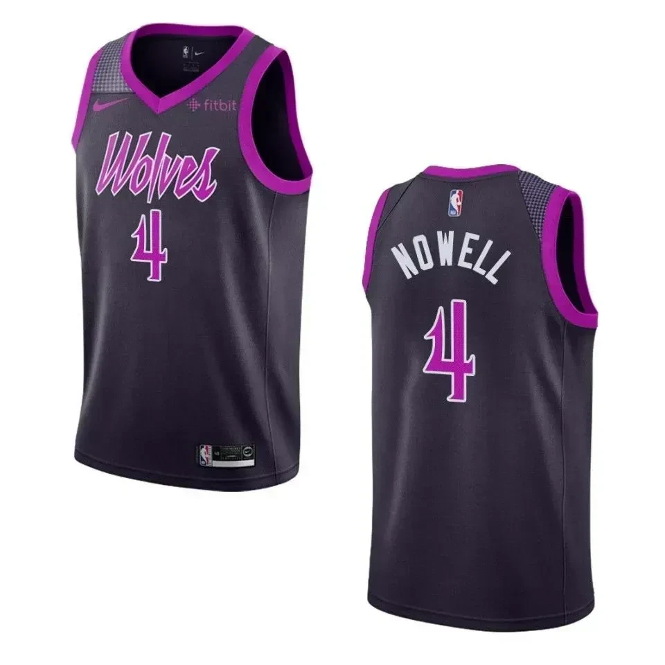Minnesota Timberwolves 4 Jaylen Nowell City Swingman Purple NBA Jersey Men's