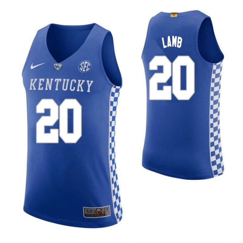 20 Doron Lamb Home Blue Elite Kentucky Wildcats NCAA Jersey Men's