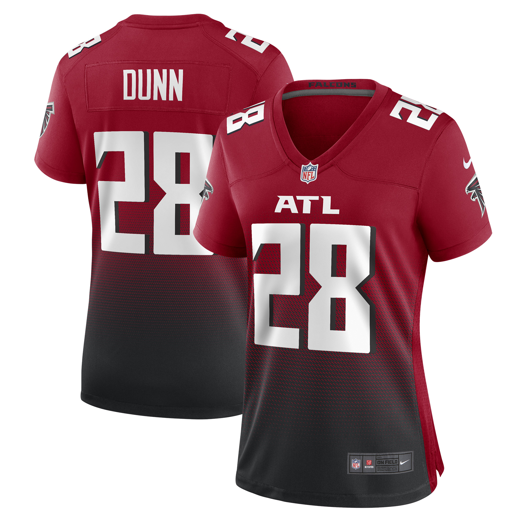 Atlanta Falcons Warrick Dunn Red Retired Game NFL Jersey Women's