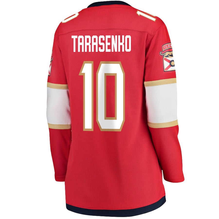 Vladimir Tarasenko 10 Florida Panthers 2024 STANLEY CUP Final Home Breakaway Red NHL Jersey Women's