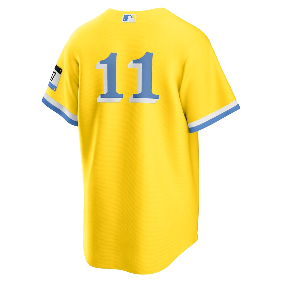 Rafael Devers 11 Boston Red Sox City Connect Gold/Light Blue MLB Jersey Men's