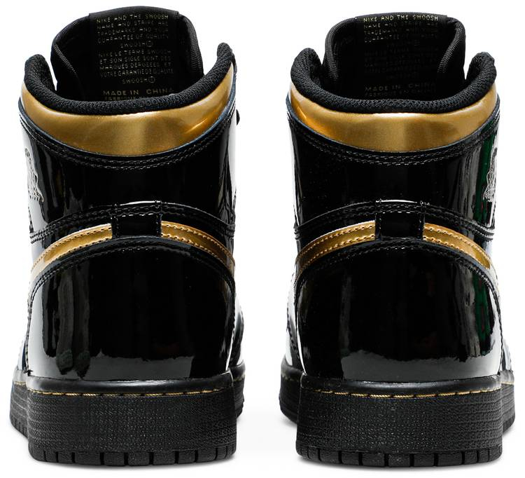 Air Jordan 1 Retro High OG Black Gold Patent 555088-032