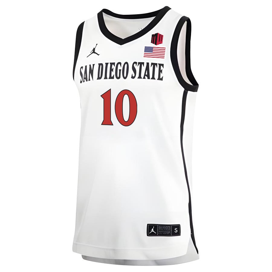 Cam Lawin 10 San Diego State Aztecs 2023 MW Logo- Me White NCAA Jersey Men's