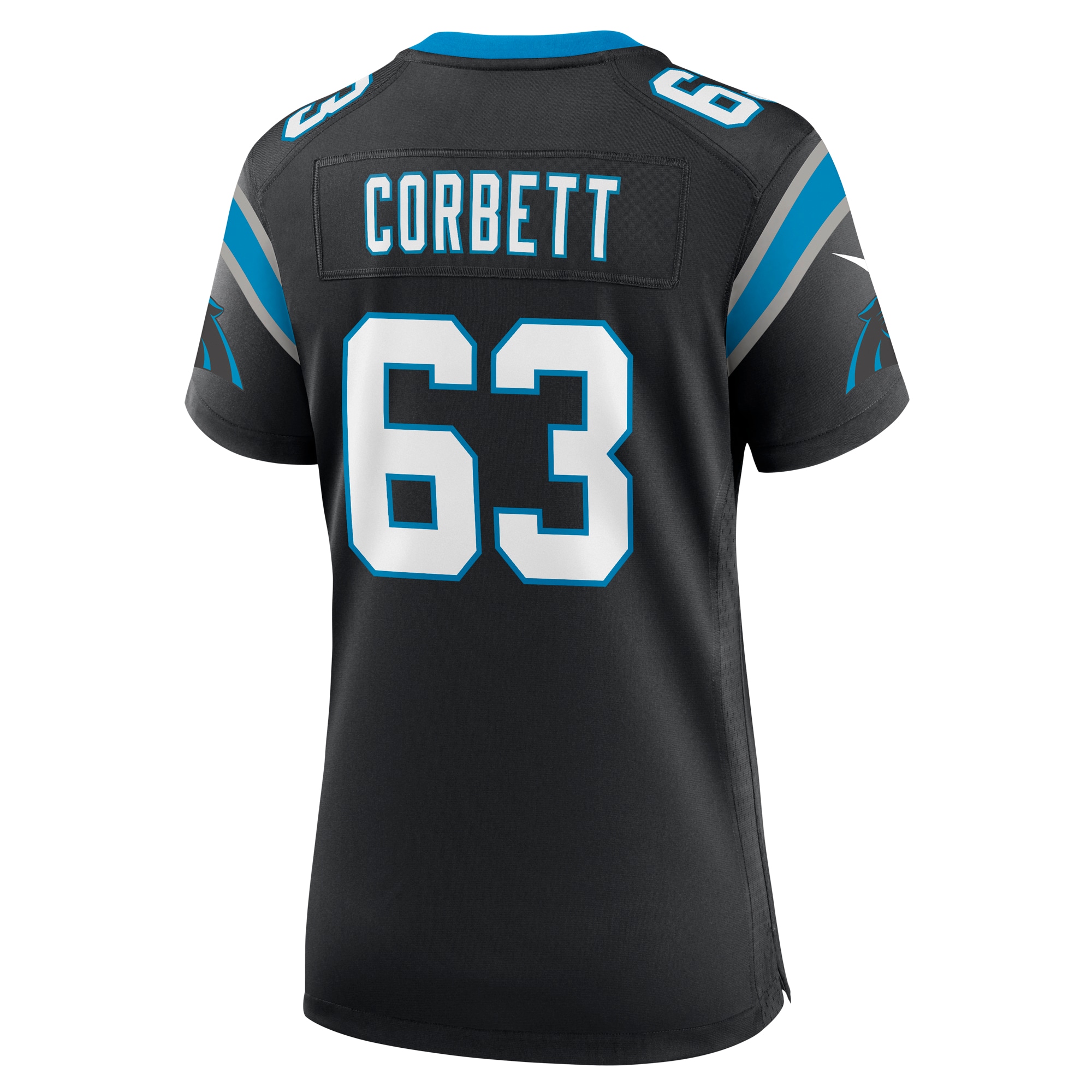 Carolina Panthers Austin Corbett Black Team Game NFL Jersey Women's