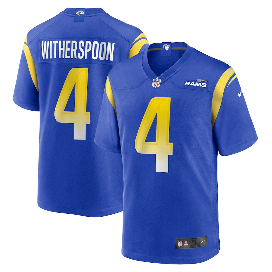 Ahkello Witherspoon 4 Los Angeles Rams Team Game Royal NFL Jersey Men's