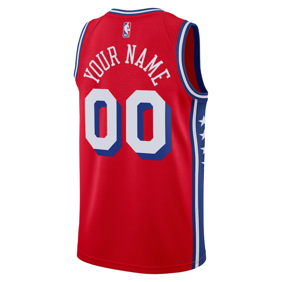 Philadelphia 76ers 2023/24 Statement Swingman Custom Red NBA Jersey Men's