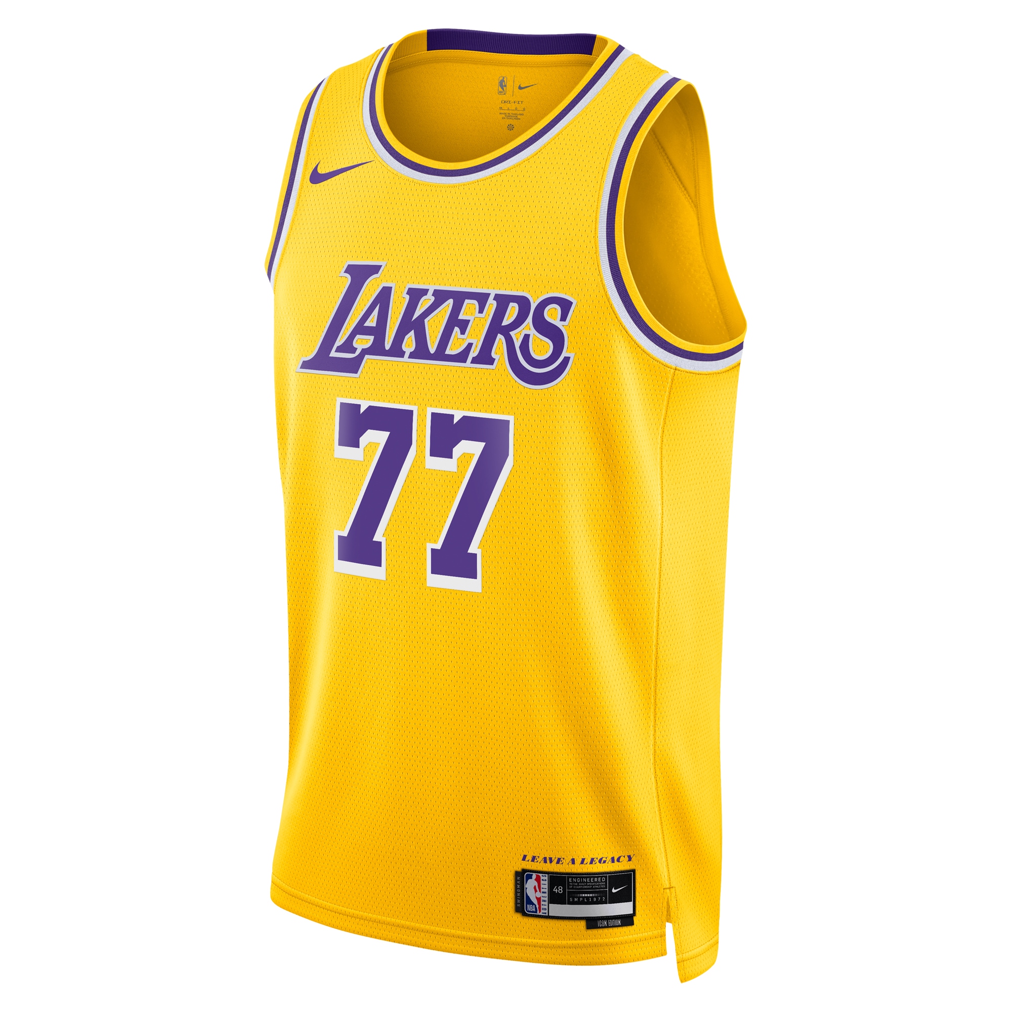 Los Angeles Lakers Icon Edition Swingman Gold Luka Don?i Unisex NBA Jersey Unisex