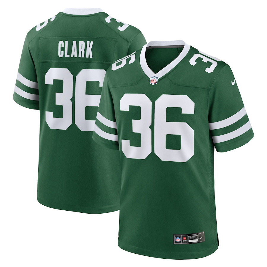 Chuck Clark 36 New York Jets Team Game Legacy Green NFL Jersey Men's