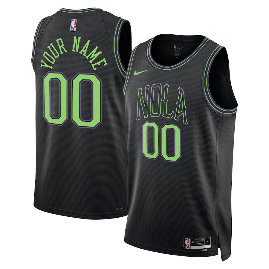 New Orleans Pelicans 2023/24 Custom Swingman City Edition Black NBA Jersey Men's