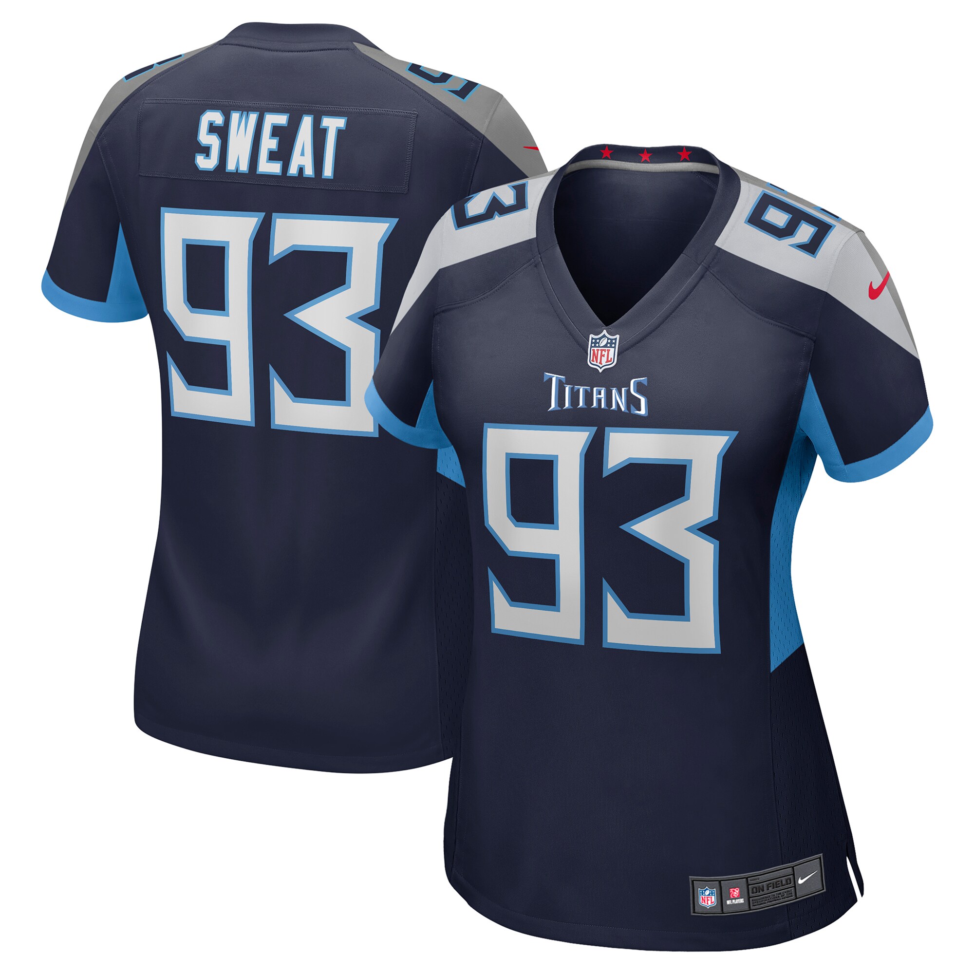 Tennessee Titans T'Vondre Sweat Navy Team Game NFL Jersey Women's