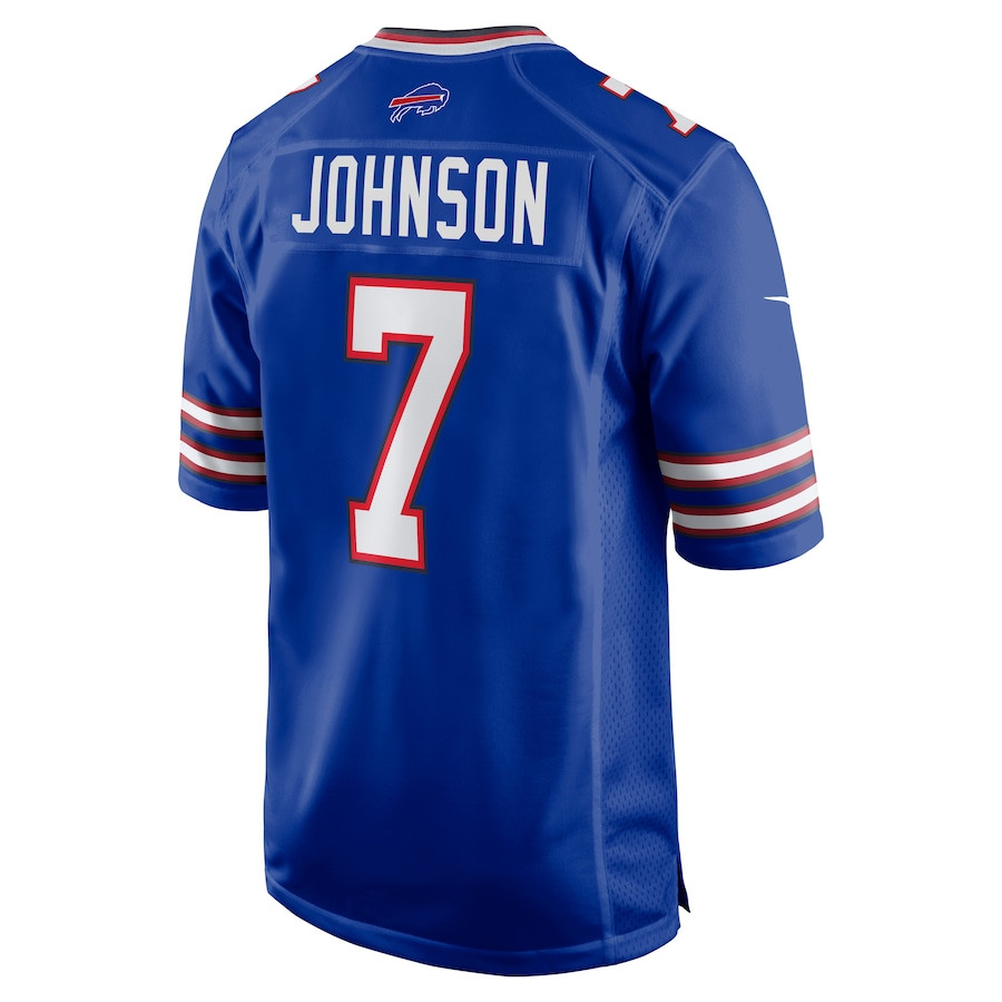 Taron Johnson 7 Buffalo Bills Game Royal NFL Jersey Men's