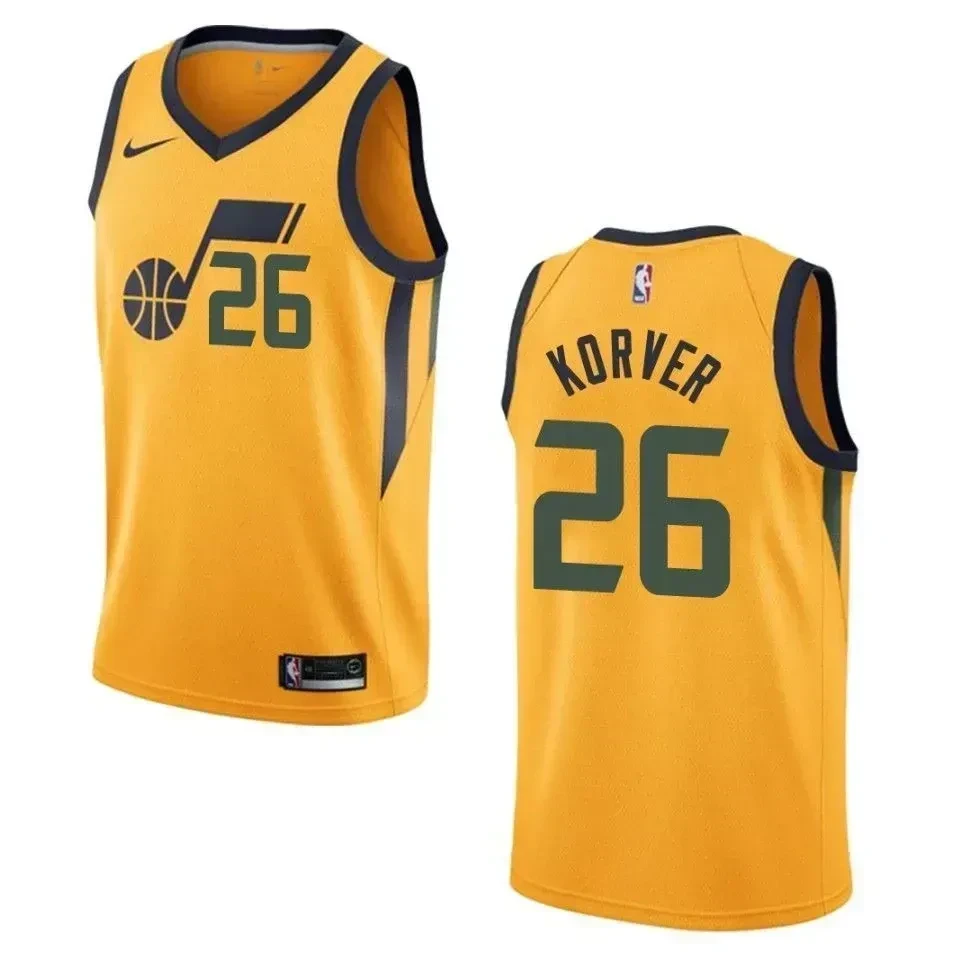Utah Jazz 26 Kyle Korver Statement Swingman Gold NBA Jersey Men's