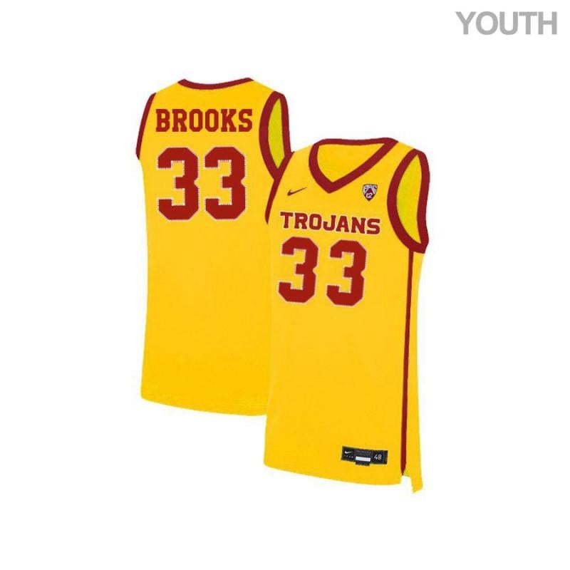 33 JRaan Brooks Yellow Elite USC Trojans NCAA Jersey Youth