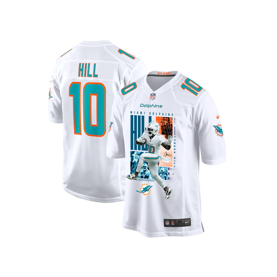 Tyreek Hill 10 Miami Dolphins The Cheetah Game White NFL Jersey Youth
