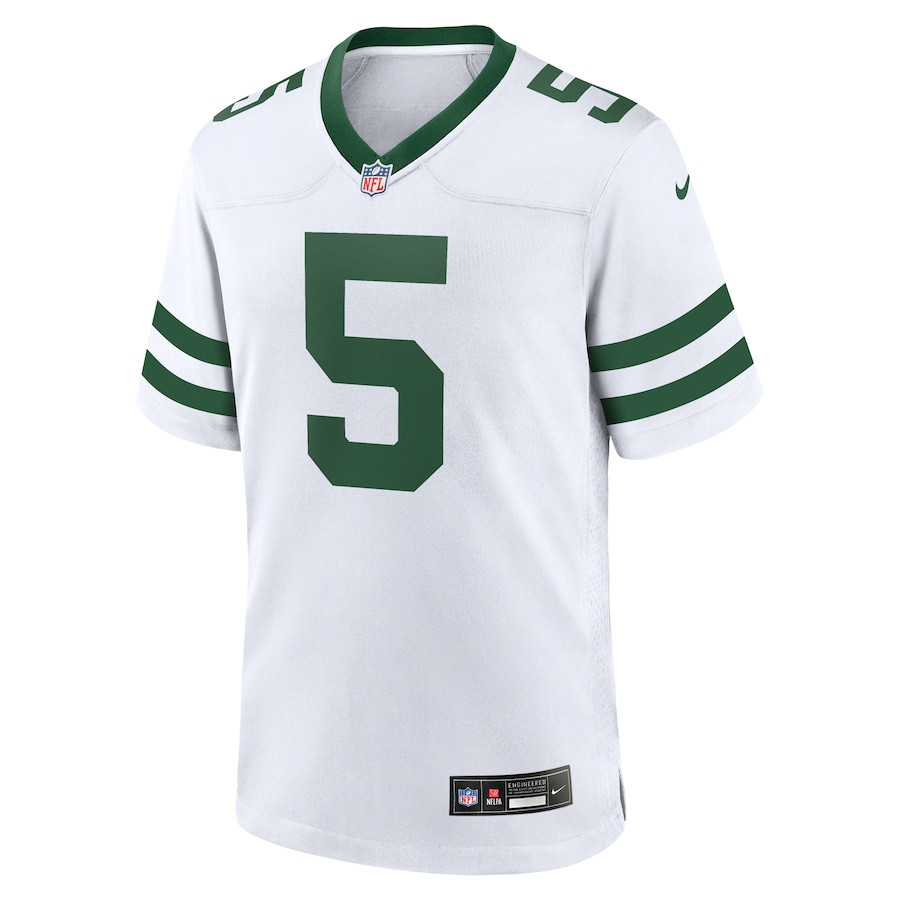 Garrett Wilson 5 New York Jets Alternate Game White NFL Jersey Men's