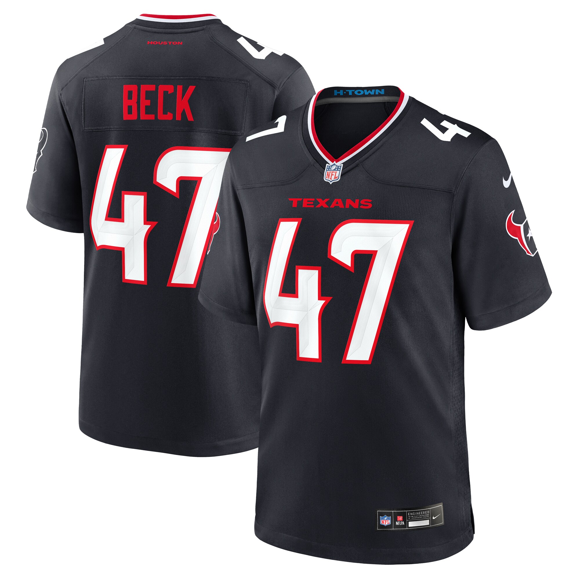 Houston Texans Andrew Beck Navy Team Game NFL Jersey Men's