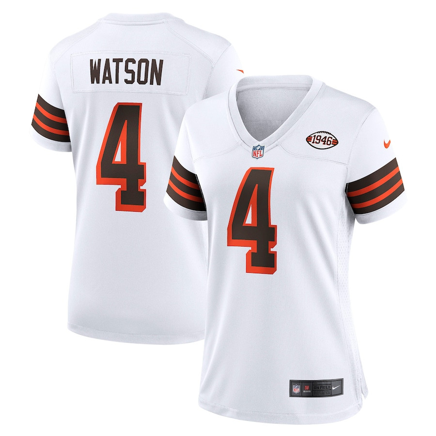 Deshaun Watson 4 Cleveland Browns White NFL Jersey Women's