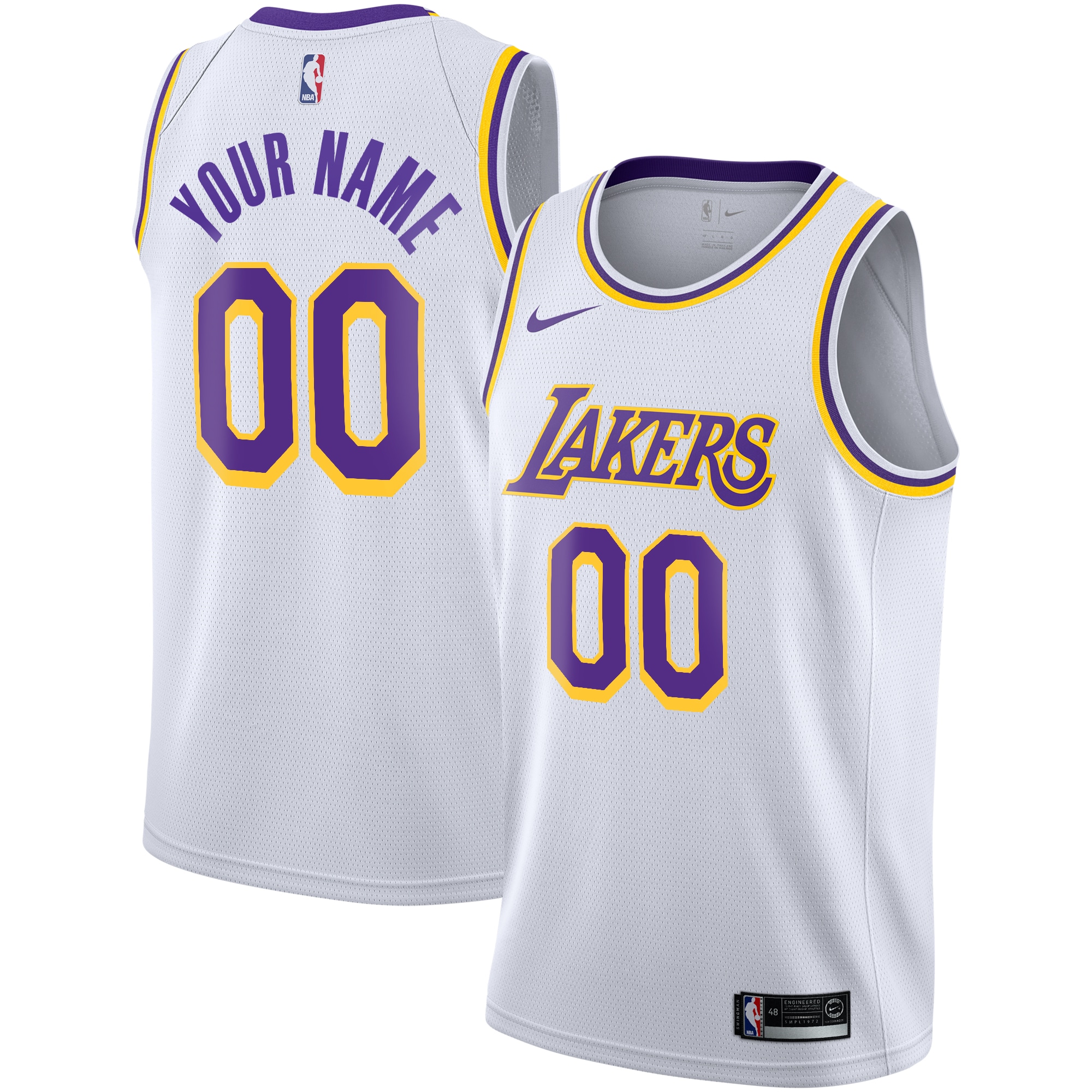 Los Angeles Lakers Association Swingman Custom NBA Jersey Youth