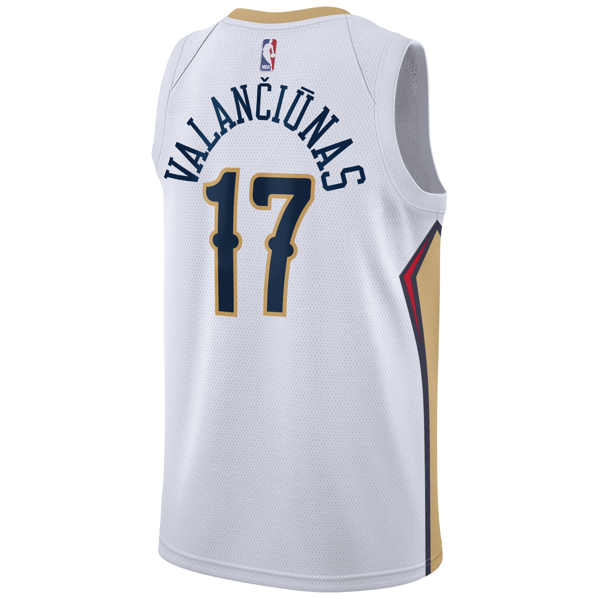 New Orleans Pelicans Association Edition Swingman White Jonas Valanciunas NBA Jersey Men's