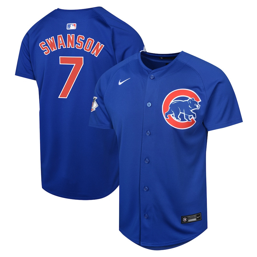 Dansby Swanson 7 Chicago Cubs Alternate Limited Royal MLB Jersey Youth