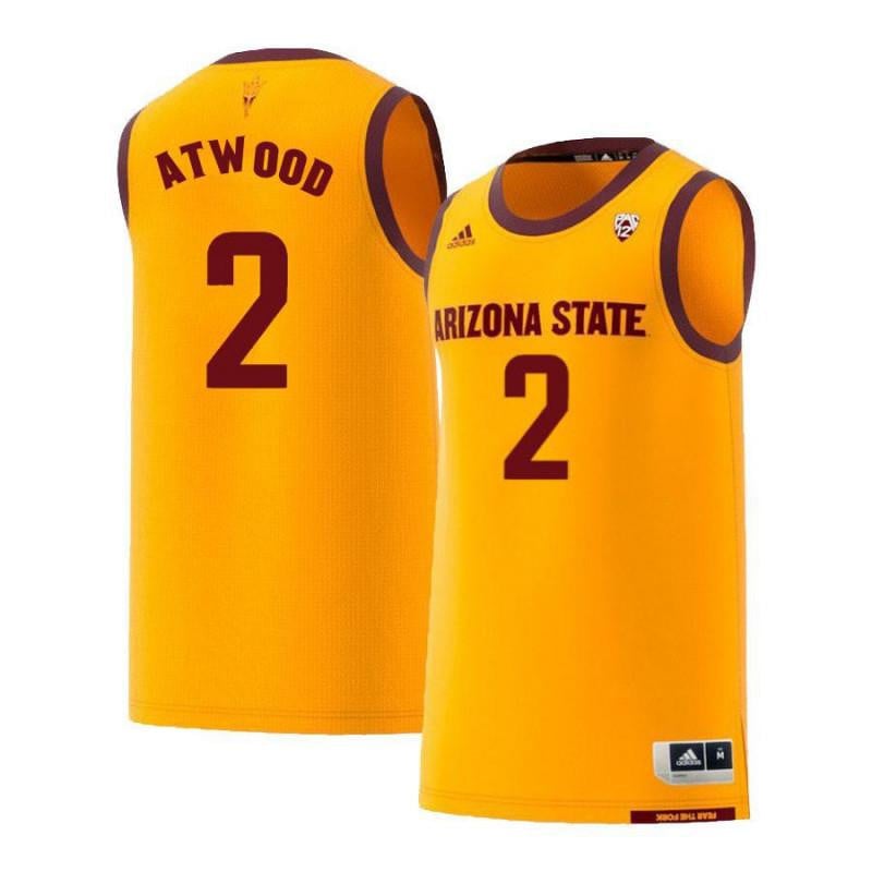 2 Willie Atwood Yellow Retro Arizona State Sun Devils NCAA Jersey Men's