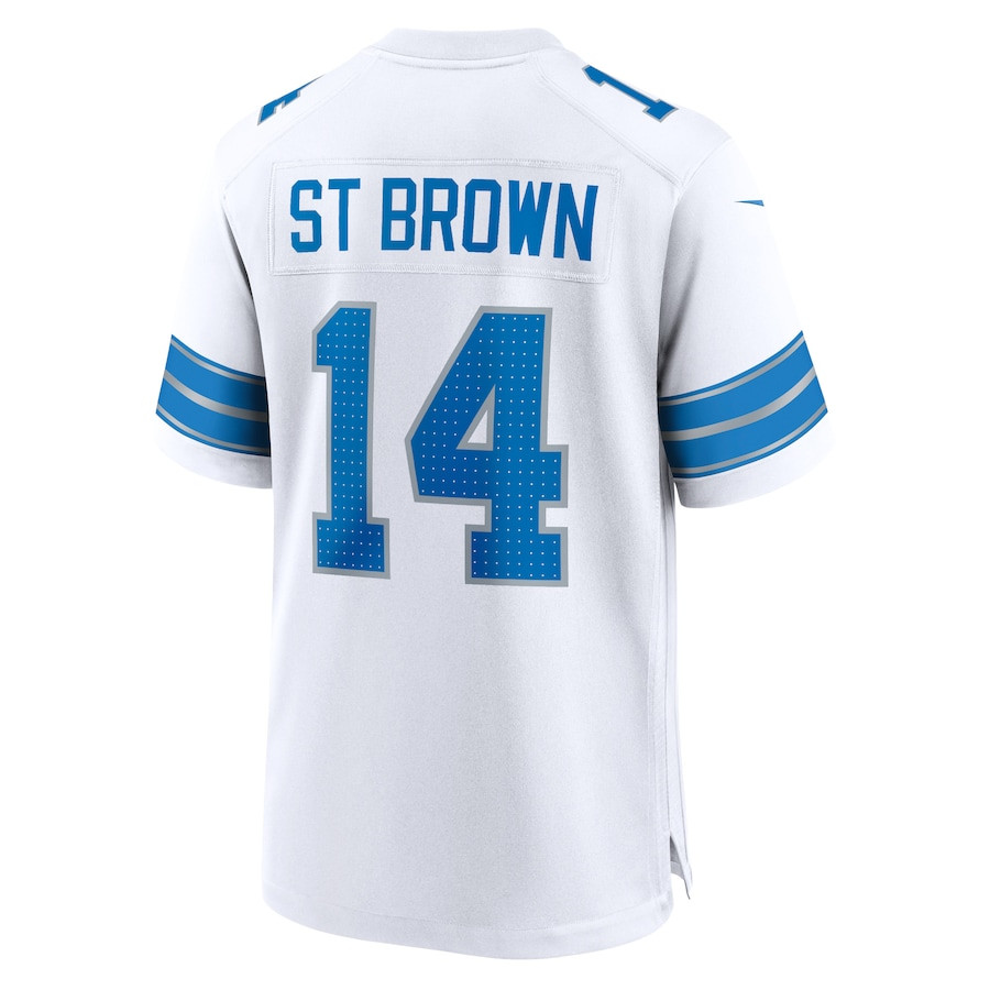 Amon-Ra St. Brown 14 Detroit Lions Game White, Men NFL Jersey Men's