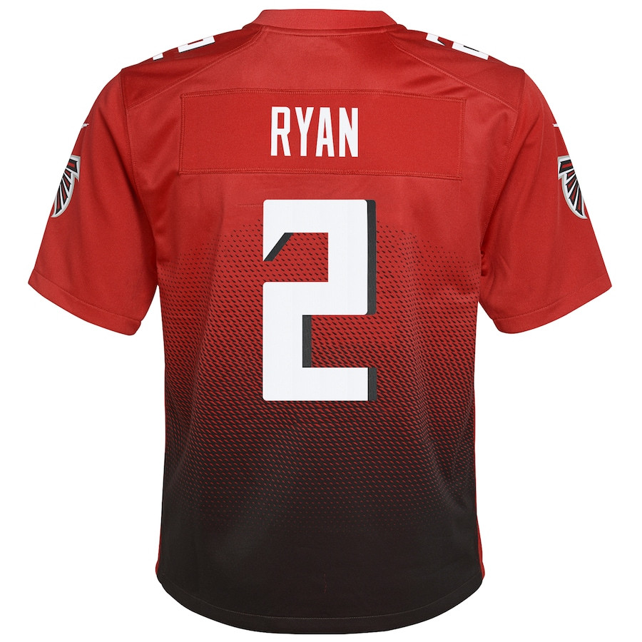 Matt Ryan 2 Atlanta Falcons 2nd Alternate Game Red NFL Jersey Youth