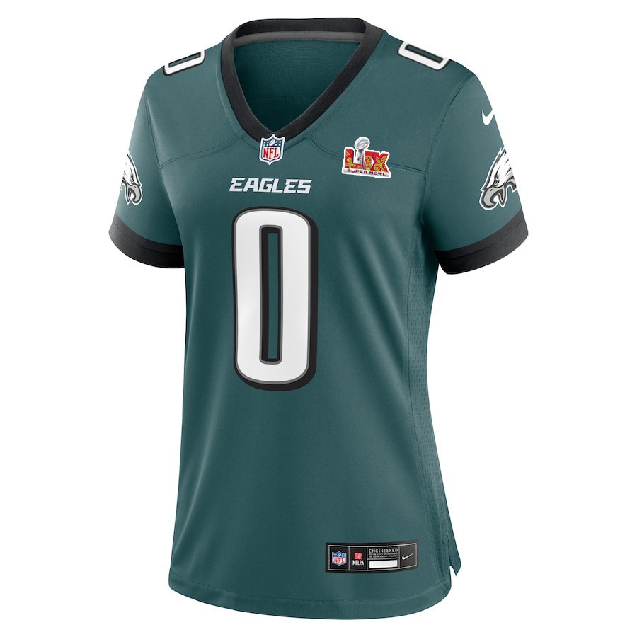 Bryce Huff #0 Philadelphia Eagles Super Bowl LIX Midnight Green NFL Jersey Women's