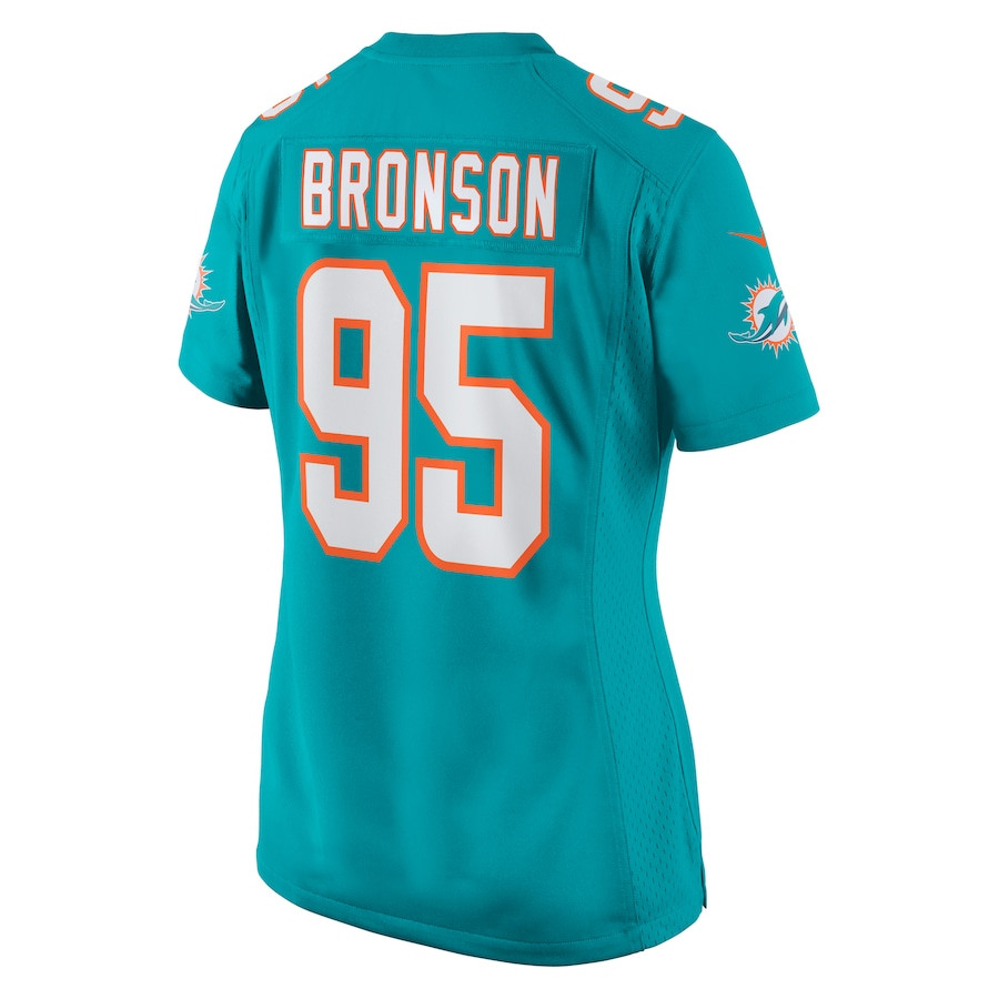 Josiah Bronson 95 Miami Dolphins Home Game Aqua NFL Jersey Women's