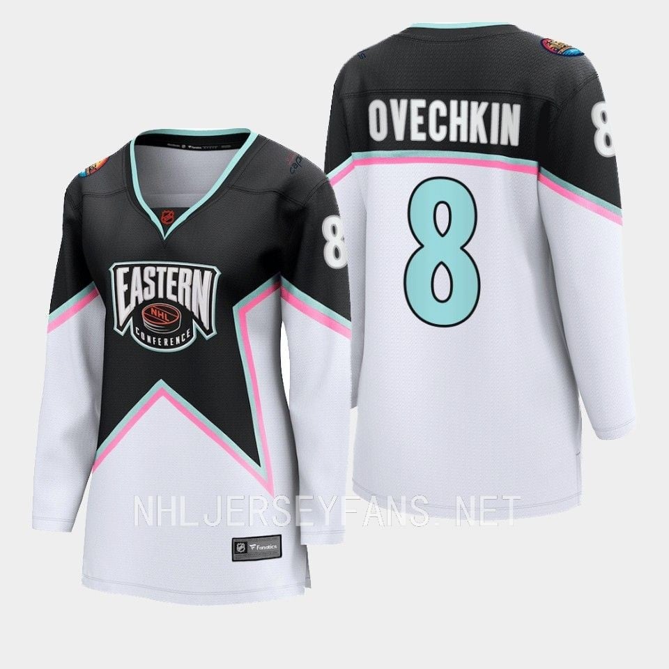 Alex Ovechkin 8 Washington Capitals 2023 All Star Game Black Equipment NHL Jersey Men's