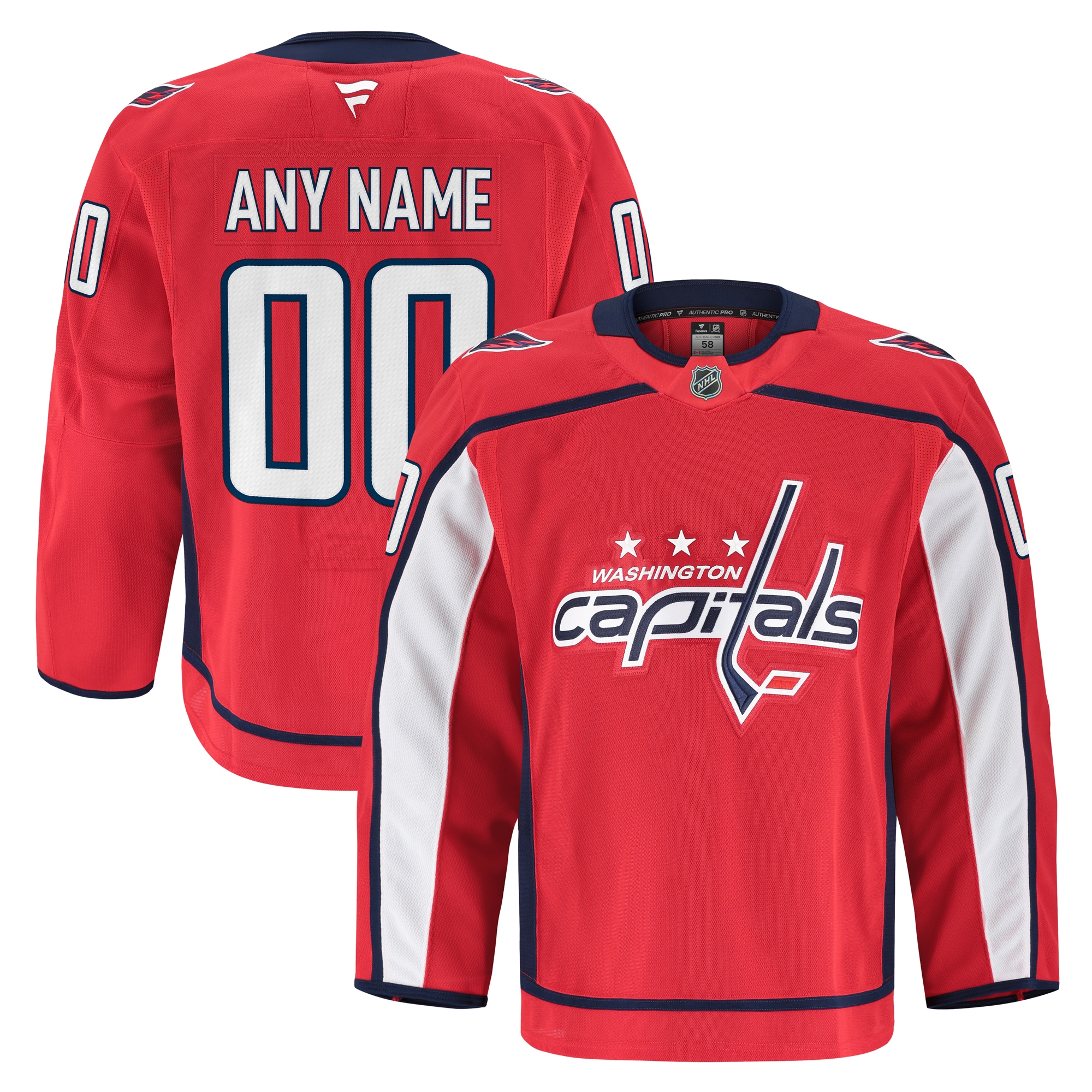 Washington Capitals Red Home Pro Custom NHL Jersey Men's