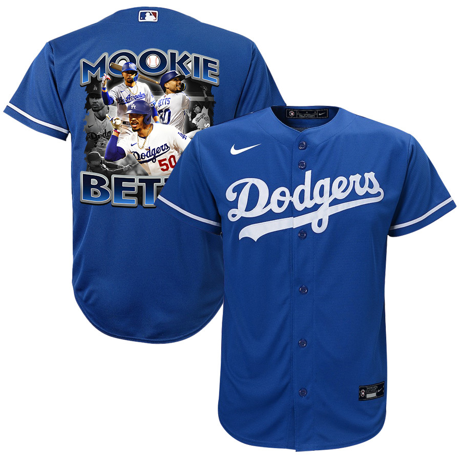 Mookie Betts 50 Los Angeles Dodgers Posture 2023 Alternate Player Royal MLB Jersey Youth