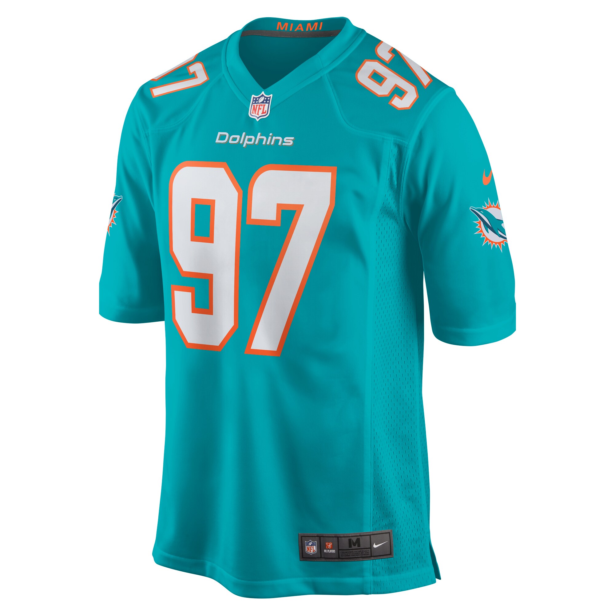 Miami Dolphins Jaylen Twyman Aqua Home Game Player NFL Jersey Men's