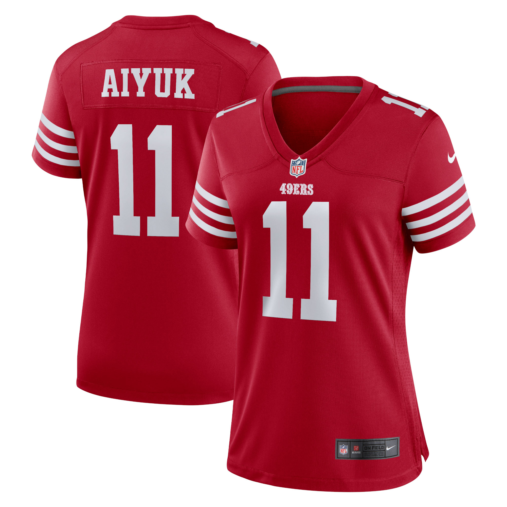 San Francisco 49ers Brandon Aiyuk Scarlet Game Player NFL Jersey Women's