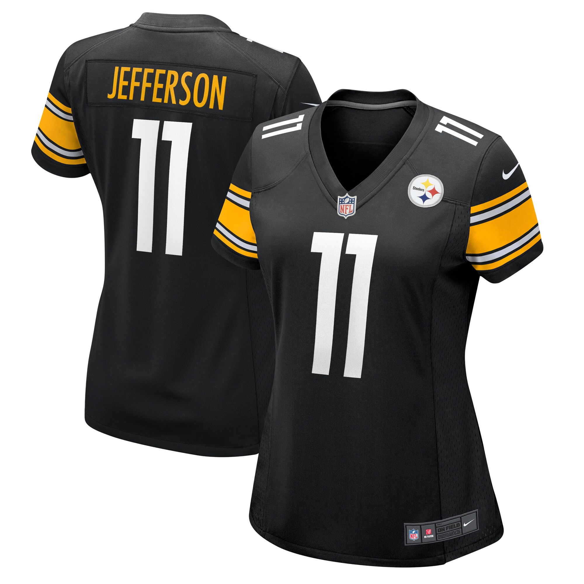 Pittsburgh Steelers Van Jefferson Black Game NFL Jersey Women's