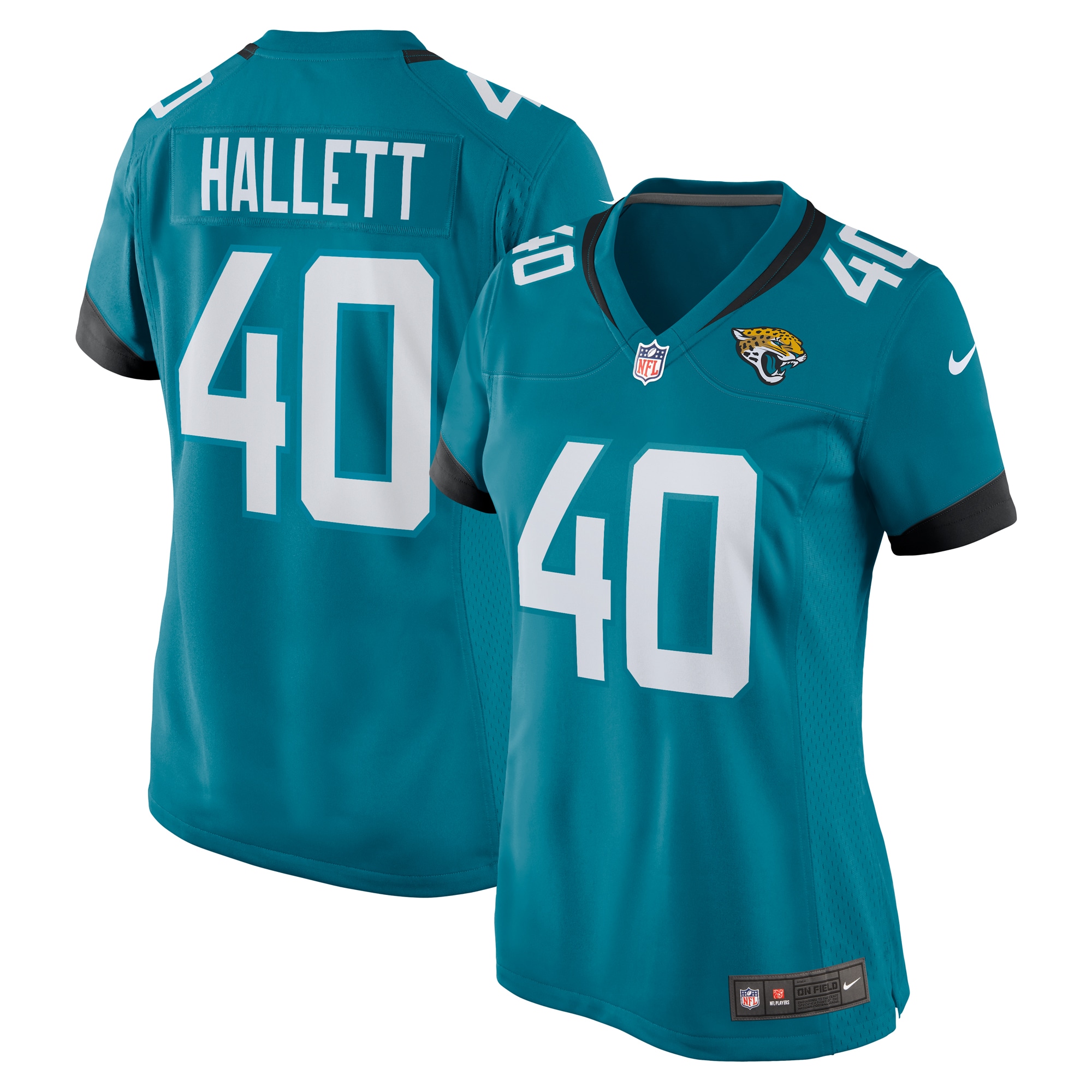 Jacksonville Jaguars Erick Hallett Teal Game NFL Jersey Women's