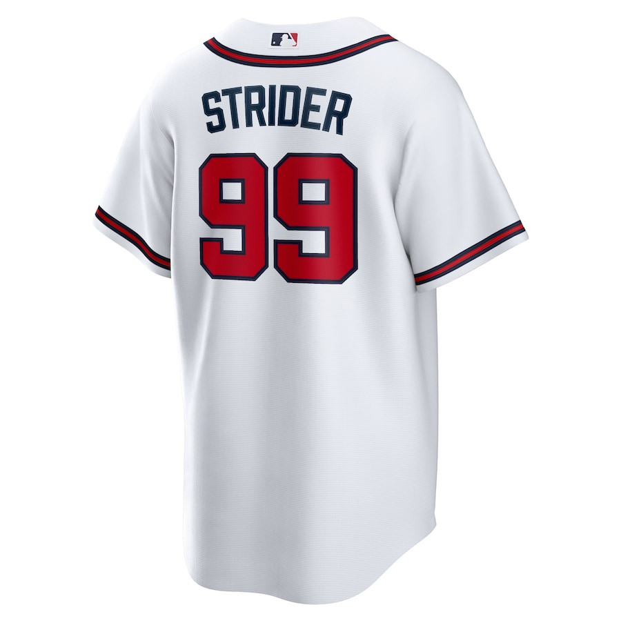 Spencer Strider 99 Atlanta Braves White MLB Jersey Men's